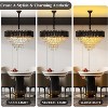 5 Light Crystal Hanging Pendant Lights 3 Tiers Black and Gold Pendant Light Fixtures with K9 Crystals & Steel Frame for Bedroom Dining Living Hallway - 3 of 4