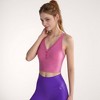 Anna-Kaci Active Women's Longline V-Neck Sports Bra with Faux Button Detail and Wide Shoulder Straps for Low Impact Support - 3 of 4