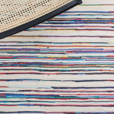 Ivory Stripe Flat-Woven Wool Runner Rug - 2'3" x 6'