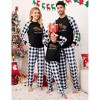 Clearlove Christmas Pajamas Contrast Color One Piece Pajamas Long Sleeve Shirts Casual Matching Sets for Kids - 3 of 4