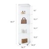 Vynxaria Glass Display Cabinet 4 Shelves with Door, Floor Standing Curio Bookshelf for Living Room Bedroom Office,white - 2 of 4