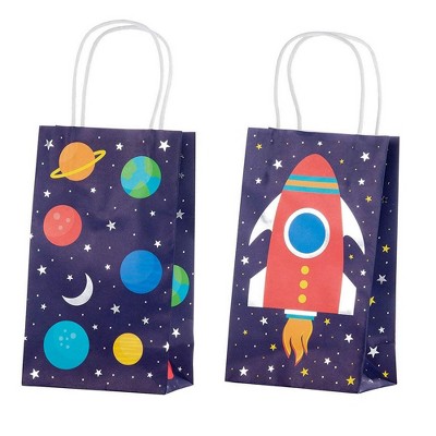 24 Kids Treat Goodie Bags with Handles Party Favors out Space Galaxy Gift Bag