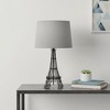 HomeRoots 25" Black Acrylic Paris Desk Table Lamp With Gray Drum Shade - 2 of 3