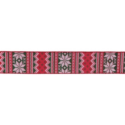 Melrose Nordic Snowflake Pattern Ribbon (Set of 2)