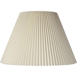 Springcrest Empire Lamp Shade Beige Pleated Large 10.75" Top x 22" Bottom x 15.5" High Spider Replacement Harp and Finial Fitting - 1 of 4
