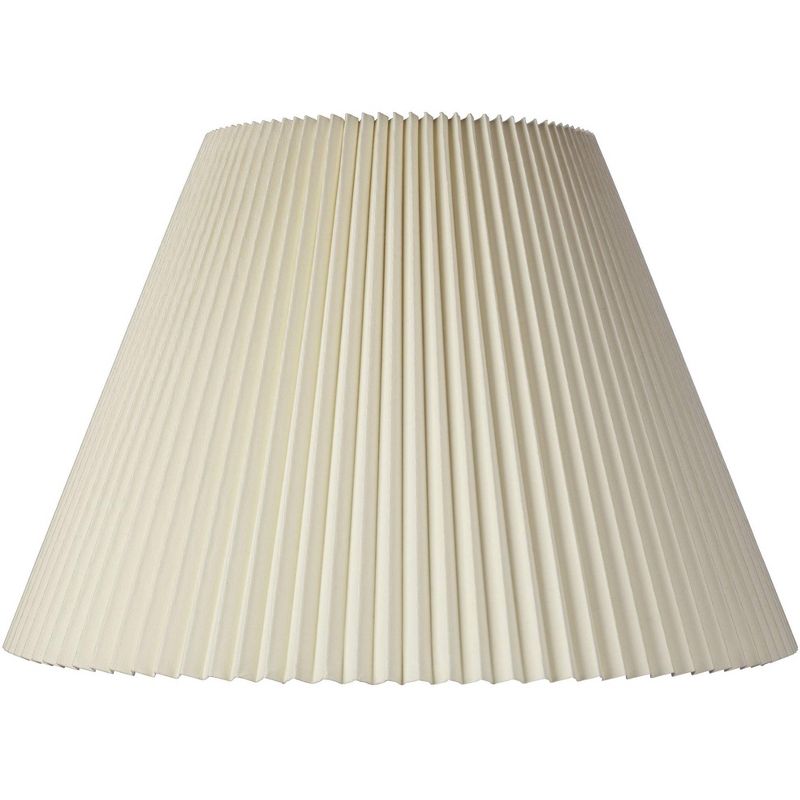 Springcrest Empire Lamp Shade Beige Pleated Large 10.75" Top x 22" Bottom x 15.5" High Spider Replacement Harp and Finial Fitting, 1 of 8