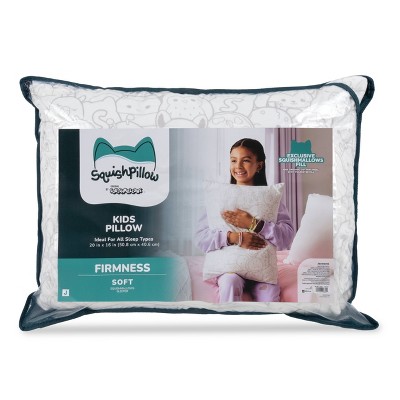 SquishPillow Kids Soft Bed Pillow and Pillowcase Machine Washable