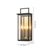 Rennnsan Kelvine 19"H Hardwired 2-Light Rectangle Glass Industrial Dimmable Outdoor Wall Sconce in Black - 3 of 4