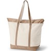 Lands' End Zip Top Long Handle Canvas Tote Bag - 3 of 4