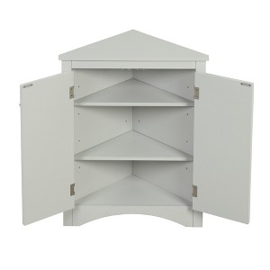 Ridstar 23.6 in. W Gray Triangle Bathroom Storage Cabinet with Adjustable Shelves - 1 of 4
