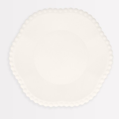Meri Meri Cream Dot Edged Flower Compostable Dinner Plates (Pack of 8)