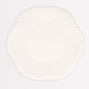 Meri Meri Cream Dot Edged Flower Compostable Dinner Plates (Pack of 8) - 1 of 3