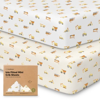 KeaBabies 2-Pack Isla Mini Crib Sheets, Pack and Play Sheets Fitted, Pack N Play Sheets, Fitted Crib Sheet
