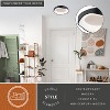 VAXCEL Bowen 1-Light 16.5 in. Wide Textured Black Modern Round Flush Mount Lighting Fixture, White Frosted Shade, LED with Selectable Color - 2 of 4