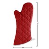 Oven Mitts, Set of 2 Oversized Quilted Mittens, Flame and Heat Resistant By Hastings Home (Burgundy) - 2 of 4