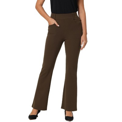 Hobemty Women's Work High Waist Flare Leg Stretchy Bell Pants