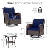 homfan 3-Piece Resin Wicker Patio Chair Set with Metal Frame ¨C Swivel Rotating Outdoor Conversation Set - 2 of 4