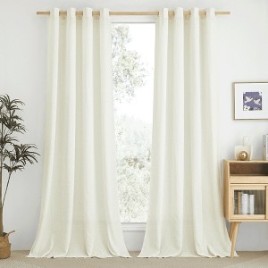 NICETOWN Linen Curtains, Vintage Grommet Top Semi Sheer Drapes, Privacy Assured Bedroom & Living Room Window Treatments - 1 of 4
