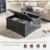 SinCiDo Farmhouse Lift Top Coffee Table, 36" Square Center Table w/Large Hidden Storage Compartment, Rustic Wood Living Room Dining Table - 4 of 4