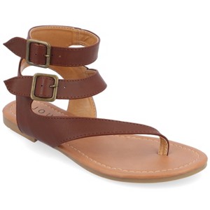 Journee Collection Womens Kyle Ankle Wrap Low Block Heel Sandals - 1 of 4