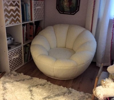 sherpa swivel tulip chair