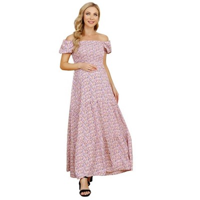 Women's Smocked Elastic Waist Tiered Maxi Dress