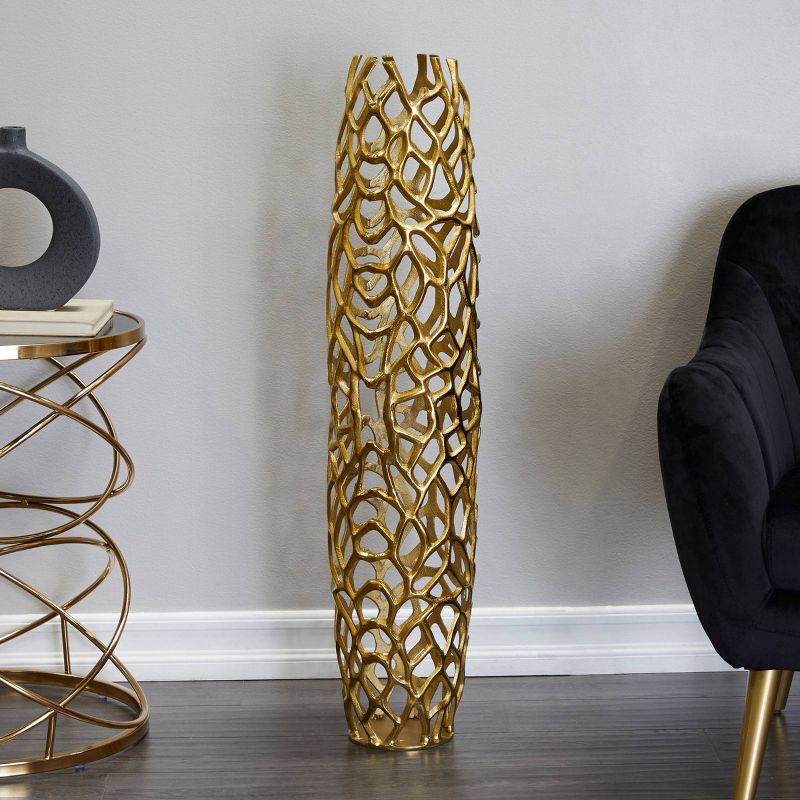 40&#39;&#39; x 10&#39;&#39; Aluminum Coral Vase Gold - Olivia &#38; May, 2 of 7