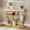 Entryway Table with Storage, Industrial 4-Tier Narrow Console Table Behind Couch with Half-Circle Base & Storage Shelves for Hallway, Foyer - 4 of 4