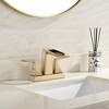 Dual-Handle 4" Centerset Waterfall Faucet for Bathroom Sink, Brushed Gold - 2 of 4