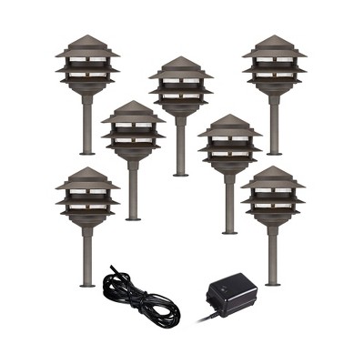 John Timberland Pagoda Complete Outdoor 9-Piece LED Landscape Lighting Set