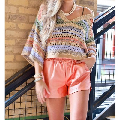 Women's Rainbow Knit Sweater - lalavon