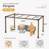 HAPPATIO 10' X 13' Outdoor Pergola Pretreated Wood Pergola for Deck, Backyard, Patio, Wooden Frame with Pergola Brackets and Expansion Screws - 2 of 4