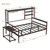 NicBex Twin/Full size Metal Daybed with Movable Desk,Metal Grid,Shelves and Clothes Hanger for Bedroom,Living Room - 3 of 4