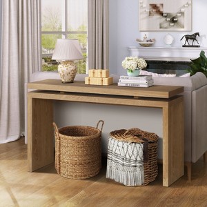 NicBex Modern Double Board Suspension Console Table for Entryway,Rustic Wooden Entryway Table Foyer Tables for Hallway,Kitchen,Living Room - 1 of 4