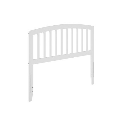 Full Off-White Wood Slatted Headboard with USB Charger