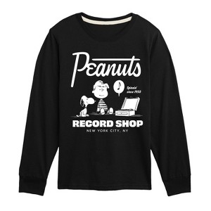 Boys' - Peanuts - Record Shop Long Sleeve Graphic T-Shirt - 1 of 4