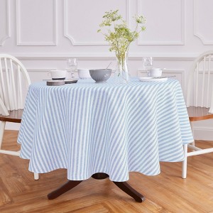 Solino Home Linen Stripe Round Tablecloth | Amalfi - 1 of 4