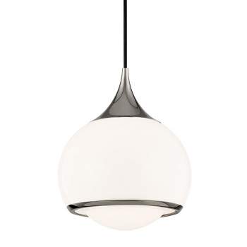 Mitzi Reese 1 - Light Pendant in  Polished Nickel Shiny Opal White Glass Shade  Shade