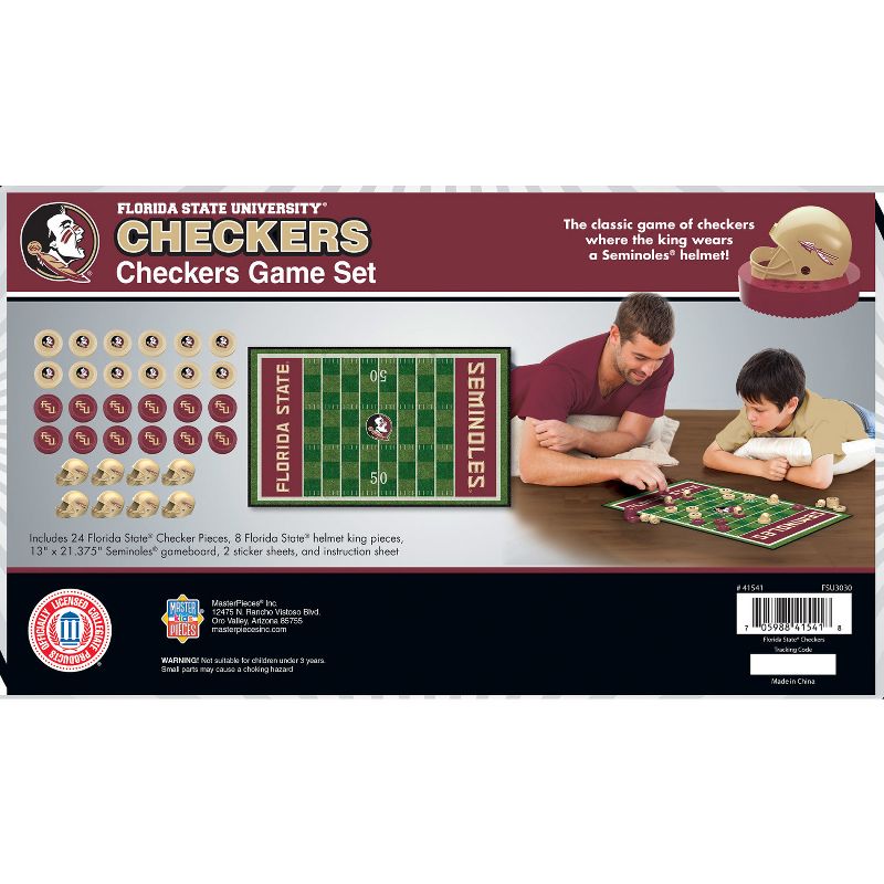 MasterPieces Officially licensed NCAA Florida State Seminoles Checkers Board Game for Families and Kids ages 6 and Up, 4 of 6
