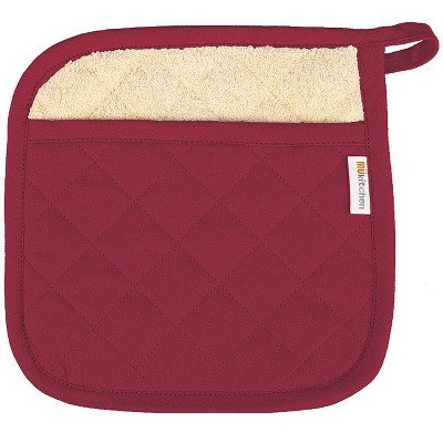 Mu Kitchen 100 Quilted Cotton Pot Holder 9 Inch By 9 Inch Cabernet   GUEST 550546f2 668b 44fe A656 E1e38d138c3e