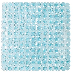 iDESIGN Pebblz Plastic Suction Non Slip Bath Mat for Shower Bathtub Stall 22 "x22" - 1 of 3