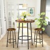 Hooseng Bar Table with Stools for 2, Round Bar Table and Chairs Set with MDF Broad for Breakfast,Restaurant, Small Space - 4 of 4