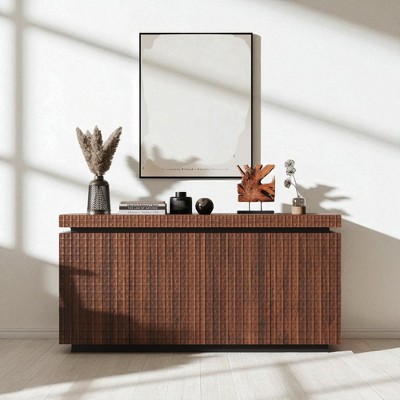 Modern 58.3" Sideboard Buffet Cabinet with 4 Doors, Accent Storage Cabinet with Soft Close, Freestanding Floor Buffet for Dining, Living Room
