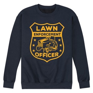 Men's - Instant Message - Lawn Enforcement Officer Badge Graphic Fleece Sweatshirt - 1 of 4