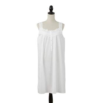 Saro Lifestyle Soft Embroidered Nightgown, White, Small : Target