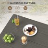 Arceso Outdoor Bar Stools, Rattan Outdoor Counter Height Bar Stools Sets, 26.5" H Woven Rope Patio Bar Chairs with Aluminum Legs , Slate Gray - 4 of 4