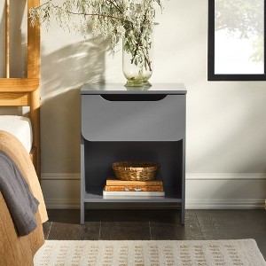 TIRAMISUBEST Modern Minimalist 1-Drawer Nightstand with Cubby ¨C Dark Grey - Dark Gray Mobile File Cabinet - 1 of 4