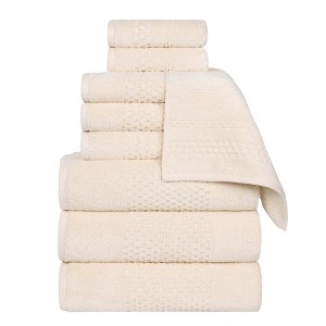 Zero Twist Waffle Textured Cotton Medium Weight Towel Set by Blue Nile Mills - 1 of 4