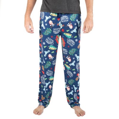 CHRISTMAS VACATION Logo All Over Print Mens Pajama Sleep Pants Loungewear-M