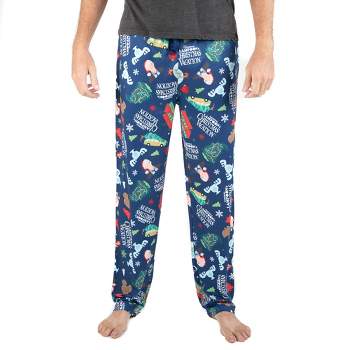 CHRISTMAS VACATION Logo All Over Print Mens Pajama Sleep Pants Loungewear